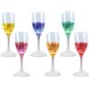 Techly 367140 Confezione da 6 Bicchieri da Champagne con 6 Colorazioni LED Trasparente