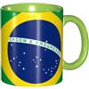 chenfandi Tazza con bandiera brasiliana, 330 ml, con manico, adatta per tè caldo, latte e altre bevande, adatta al microonde.