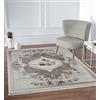 the carpet Sunny - Tappeto moderno per soggiorno, tessuto piatto, facile da pulire, elegante, antiscivolo, lavabile, motivo floreale, beige, 160 x 230 cm