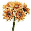 CWOQOCW Mazzi di girasoli artificiali fatti a mano, composizione floreale per interni, decorazione per la casa per soggiorno, tavolo da pranzo, centrotavola per feste di nozze (arancione scuro)