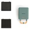 CREATE/STONE STUDIO/Tostiera individuale per sandwich e waffle Verde salvia / 2 piastre intercambiabili: sandwich-grill, waffle, taiyaki, pancake e ciambelle, antiaderente, apertura 100º, 600W