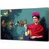 KTGEDH Stampa su tela e poster, Frida Kahlo e farfalla stampa su tela Wall Art Picture, decorazione principale, pittura su tela per soggiorno, camera da letto, senza cornice,70 x 100 cm