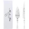 Mocessory Set di coltelli e posate per torta in acciaio inossidabile | Acrilico con manico in cristallo finto, coltello per torta in acciaio inossidabile, paletta per torta, taglia pizza