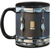Generic Tazza in ceramica nera vintage con batteria divertente da 325 ml, regalo per batteristi, musica rock per donne e uomini
