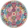 RugVista Ruva Kilim, Tappeto per interni ed esterni, Kilim Modern, Ø 100 cm, Rotonda, Pelo corto, Corridoio, Porch, Lavabile solo a mano, Resistente ai raggi UV, Multicolore
