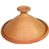 Generisch Tajine marocchina non smaltata, diametro 31 cm, pentola in terracotta per cucinare 4-5 persone, originale dal Marocco, pentola da giardino per la cucina Nord africana