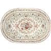 Rururug Ovale Tappeto Pelo Corto Antiscivolo Lavabile, Bordo floreale rustico Tappeto Soggiorno Cameretta Divano Corridoio Sala Pranzo 70 X 160 CM