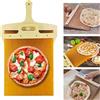 HOPEGRUM Pala per pizza scorrevole, per pizza intelligente, per trasferire perfettamente la pizza, antiaderente, pala scorrevole per pizza con manico (57,9 x 30 cm), media, marrone