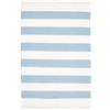 RugVista Cotton stripe, Tappeto, Kilim, 140 x 200 cm, Rettangolare, Pelo corto, Soggiorno, Sala da pranzo, Camera letto, Cucina, Lavabile solo a secco, Certificato Care & Fair, Chiaro Blu