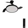 CREATE / WIND CLEAR STUDIO S/Ventilatore da soffitto con luce nero con telecomando / 40W, Temporizzatore, Ø 91 cm, 6 velocità, pale retrattili, 3 temperature di luce, funzione estate-inverno