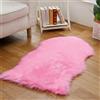 Tomifine Faux Tappetto di Pelle di Pecora Tappeti, Imitazione Lana Tappeti Salotto Moderni Shaggy Decorativo In Lana Scendiletto Lungo Tappeto Per La Camera Da Letto (60 x 120 cm,Rosa)
