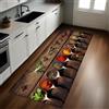 Generic Marrone Tappeto Cucina 50x220 cm Spezie e cucchiaio di metallo Antiscivolo Lavabile Moderno Passatoia Cucina Corridoio Comodino Runner Decorativo