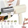 Hikaka Pistola elettrica portatile per pasta, macchina per pasta senza fili 5 in 1, macchina per pasta portatile con stampi e taglierina, macchina per spaghetti ramen fatta in casa