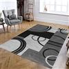 Rururug Tappeto Pelo Corto,black,Rectangular 80 x 160 cm, Dark Gray, Light Gray, Geometric Design, Antiscivolo Lavabile Corridoio Entrata Camera da letto Salotto, Sala de Pranzo,