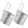 ARTIBETTER 2 pezzi Colino in Acciaio Inox con Manico e Gancio Doppio Cestello per Cottura Pasta Scolapasta per Pentola Calda Rete Fine Multiuso per Noodles Verdure e Dumplings Facile da