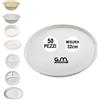 G.M. DISTRIBUZIONE 50 Piatti Pizza Bianchi in Polpa di Cellulosa 32cm, Ideale per Pizza, Piatti Impermeabili adatti al Microonde, Biodegradabili e Compostabili