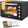 TZS First Austria - Mini Forno 60L 2000W - Fornetto spazioso per pizza con temperatura fino a 230°C e 6 modalità - Con timer di 60 min, 4 altezze di inserimento, teglia, griglia e spiedo rotante