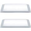 DISCORAMA 2X LAMPADA DI EMERGENZA LUCE A LED 4W, 2PCS PLAFONIERA BIANCA DA INCASSO O A PARETE, PLAFONIERA D'EMERGENZA LUCE 4W - DISCORAMA®