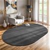 the carpet Relax Tappeto moderno a pelo corto, soggiorno, fondo antiscivolo, lavabile fino a 30 gradi, morbidissimo, aspetto pelliccia, Antracite, 140 x 200 cm ovale