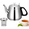 Jiimhte Teiera in acciaio inossidabile con infusore, teiera marocchina con filtro interno in rete rimovibile da 1,5 l, teiera da piano cottura con infusore rimovibile, teiera a foglie sciolte, bollitore per