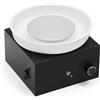 Huanyu Mini Tornio per Ceramica da 10 cm, Tornio per Ceramica per Bambini e Adolescenti con Bacino Staccabile (Nero)