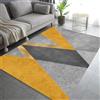 Rururug Tappeto Soggiorno Cucina, Camera da letto decorazioni casa,Giallo oro, giallo ocra, nero grigio bianco Design geometrico moderno,Yellow,Rectangular 90 x 150 cm