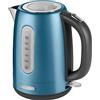 SENCOR bollitore elettrico SWK 1772BL Bollitore elettrico piccolo in acciaio inossidabile con filtro rimovibile, bollitore acqua elettrico capiente 1,7 L, kettle spegnimento automatico (Blu)