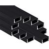 AFTERTECH 10x 2metri (20M) 1708N 17x8mm PROFILO ALLUMINIO NERO PER STRISCE STRIP LED BARRA RIGIDA 2m 2MT + COPERTURA (10x 2metri 1708nero nero)