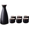 Generic Set Da Sake Giapponese Decor Set Da Servizio per Sake Nero per Cucina con Cassetti E Ufficio