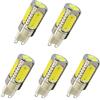 Aoxdi Lampadina LED G9 7.5W, Bianco Fredda, LED Lampadina Alluminio COB G9 LED Luce, AC85-265V, Pacco da 5 Pezzi