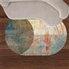 Rug-QJDDUP Tappeto ovale,Colourful, Oval 80 x 120 cm, Blu-Verde, Ciano, Rosso, Arancione, Giallo, Rosa, Marrone, Linee geometriche bianche, Astratto multicolore,Soggiorno Camera da letto Decor