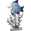 rockible Figurine di corallo in legno Scultura Artigianato Scultura da tavolo nautica Statua Figurine staccabili Ornamenti artigianali Spiaggia Spiaggia, Pescare