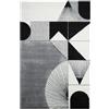 Olivo Tappeti OLIVO.shop | Tappeto salotto moderno, tappeto soggiorno pelo corto, tappeto arredamento camera da letto, misure assortite ART (70x130 cm, BLACK&WHITE)
