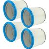 vhbw 4x filtro a pieghe piatte compatibile con Acec HG 8-14 RV aspirapolvere - blu/argento/bianco