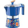 Pedrini Caffettiera Frida Kahlo, moka 3 tazze, blu