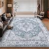 RUGMRZ Tappeto Vintage Salotto Peloso 80x160cm,Zerbino Interno Blu,Geometrico Design Fiori per Entrata,Casa Ingresso,Interno