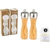Dekomiro Set macina sale e pepe Peugeot Fidji, 20 cm, in legno d'ulivo, set regalo con sale da 100 g