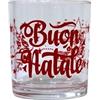 Omniacasa Set di 12 Bicchieri Di Natale in Vetro Trasparente Scritta Buon Natale e Villaggio Innevato Colore Rosso, Ideali Per La Tavola di Natale, Resistenti e Duraturi, Capacità 30cl