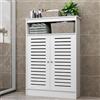 Valdoza Copritermosifone Moderno Bianco Mobiletto, Copertura Per Radiatore, Mobili Copertura Per Radiatore, Copritermosifone A Doghe, Copri Mobiletto Termosifone Con Ripiani A Giorno Per Casa, Hallway(60x100x