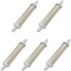 Aoxdi 8W Lampada LED R7S 118mm, Bianco Caldo, 80 SMD 2835 LED Lampadine a risparmio energetico, AC220-240V, Pacco da 5 Pezzi