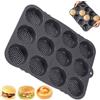 ycezw Stampo per panini in silicone a 12 cavità - Stampo per torte antiaderente, teglia da forno a forma di pane a facile rilascio | Utensile da cucina multiuso per muffin, hamburger