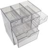 Valixirant Scatola portaoggetti da scrivania in acrilico trasparente con più cassetti, organizer trasparente per forniture per casa e ufficio, artigianato, trasparente (H)