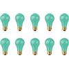 AMARCORDS - 10 Lampadine Led da esterno resistenti all'acqua, luce calda 2700K, vetro VERDE tipo goccia, E27, 5W