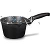 RISOLI' Risoli Casseruola 1 Manico BLACKplus® Alluminio PRESSOFUSO Antiaderente El Diamant Ultra Resistente FRYPAN Made Italy Cm 16