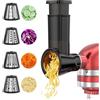 JINWPXSR Compatibilità con l'accessorio affettatrice for KitchenAid, accessori for affettatrice e grattugia for robot da cucina KitchenAid, grattugia for insalata nera con 4 lame