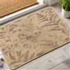 Generic Zerbino floreale primaverile tappeto porta farfalla beige per ingresso esterno ed interno decorazione vintage gomma impermeabile antiscivolo assorbente polvere facile da pulire