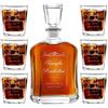 Maverton Set Decanter per Whisky in vetro, da 700 ml | Incisione personalizzata, Caraffa + 6 bicchieri, idea regalo per l'anniversario per la coppia di sposi o fidanzati, Primula