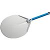 Gi.Metal Pala per Pizza Professionale Manico Corto, Linea Azzurra A-32C, Testa 33 cm, Lunghezza Manico 30 cm, Peso 0.47 Kg, Testa in Alluminio anodizzato neutro, manico anodizzato azzurro