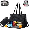 Generic Borsa Tote Donna 2 in 1 con Scomparto Termico per Pranzo, Grande da Lavoro 40cm Impermeabile, Borsa per Ufficio Viaggi Scuola Quotidiano (Nero)