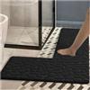 LPATEBCVU Tappeto Da Bagno A Forma Di L Tappetino antiscivolo for bagno lungo e corto in rilievo, porta della doccia a forma di L, assorbente, morbido peloso, tappetino for WC(Black,150x80x45cm)